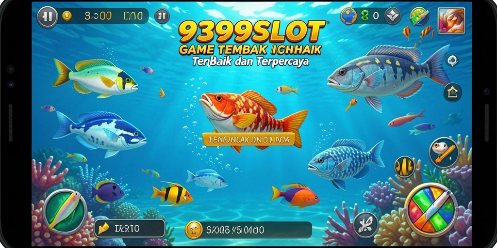 Screenshot gameplay 9399SLOT menampilkan aksi menembak ikan yang seru.
