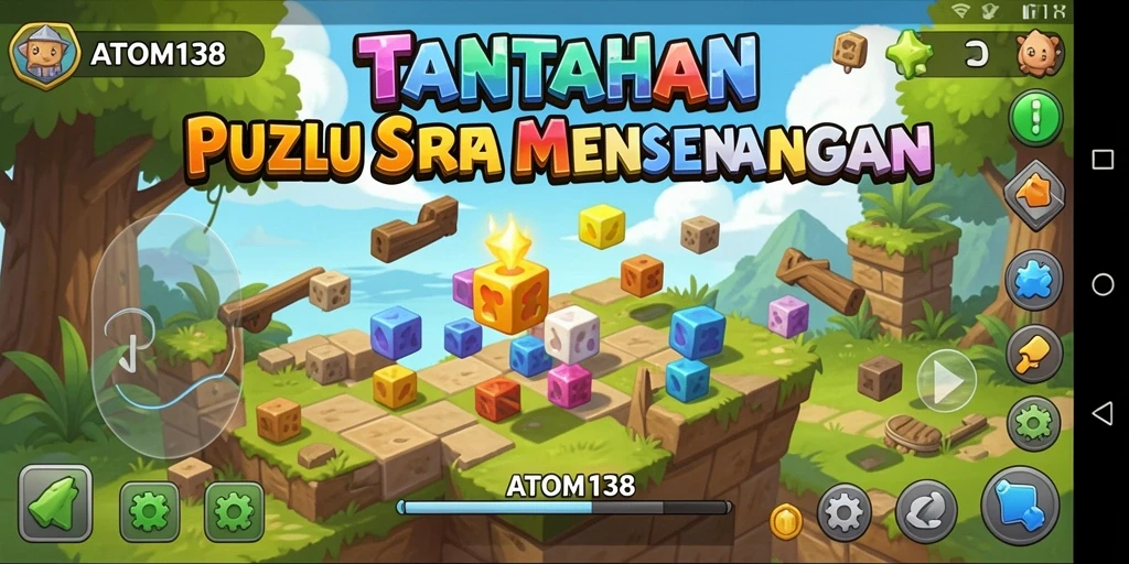 Tampilan gameplay ATOM138 menampilkan tantangan puzzle yang menarik.