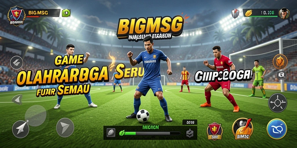 Tampilan gameplay seru dari BIGMSG dengan berbagai pilihan olahraga yang menarik.