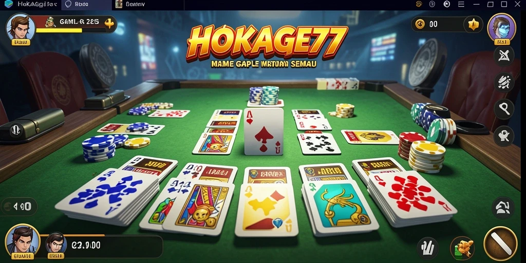 Gambaran gameplay seru di HOKAGE77 saat bermain Gaple.