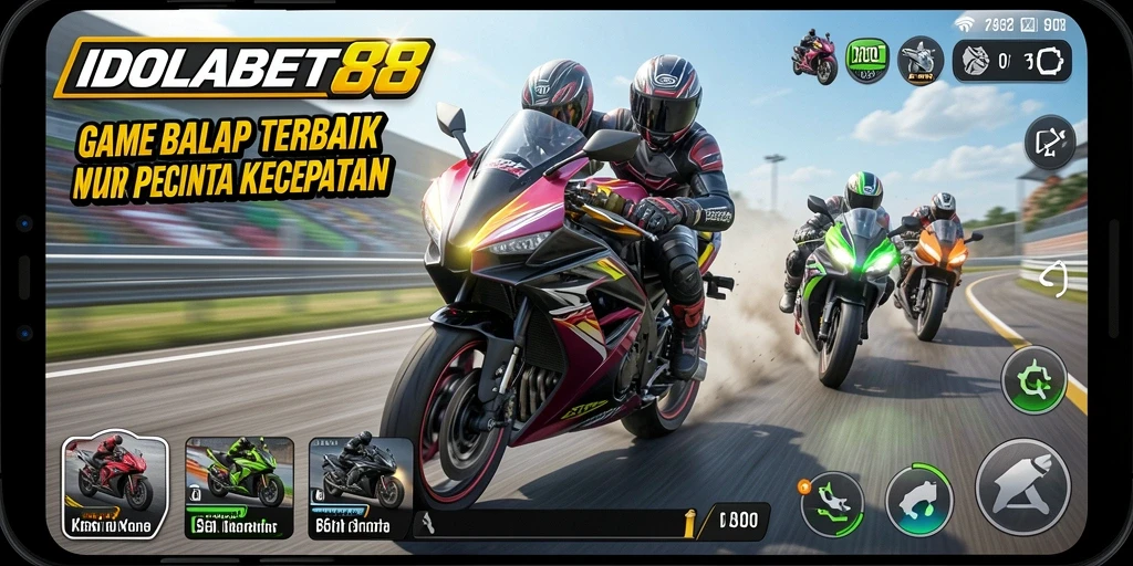 Gameplay seru balap motor yang mendebarkan dan penuh aksi.