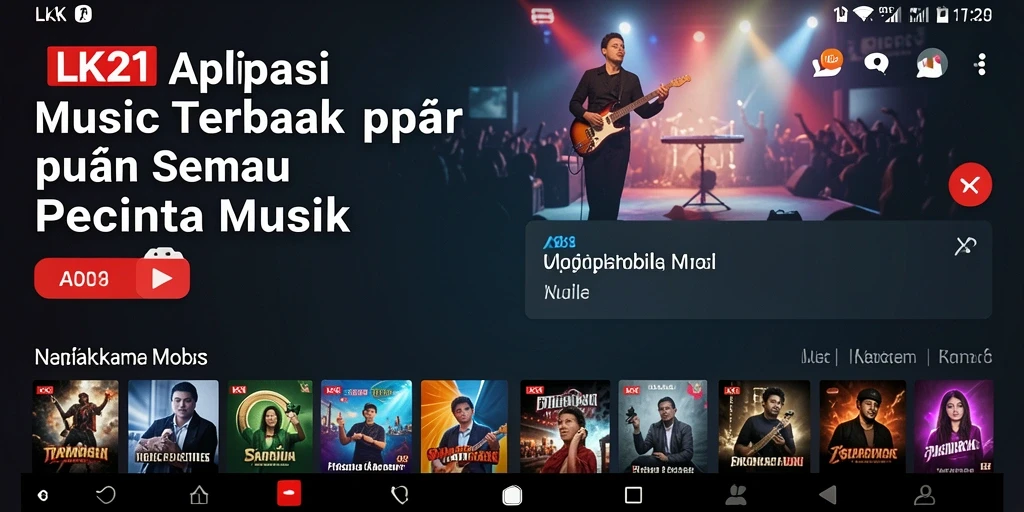 Tampilan gameplay LK21 dengan fitur karaoke dan musik interaktif.