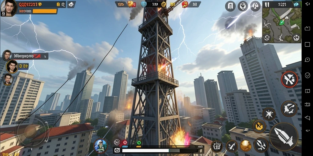 Tampilan gameplay QQ1221 yang penuh strategi Tower Defense.