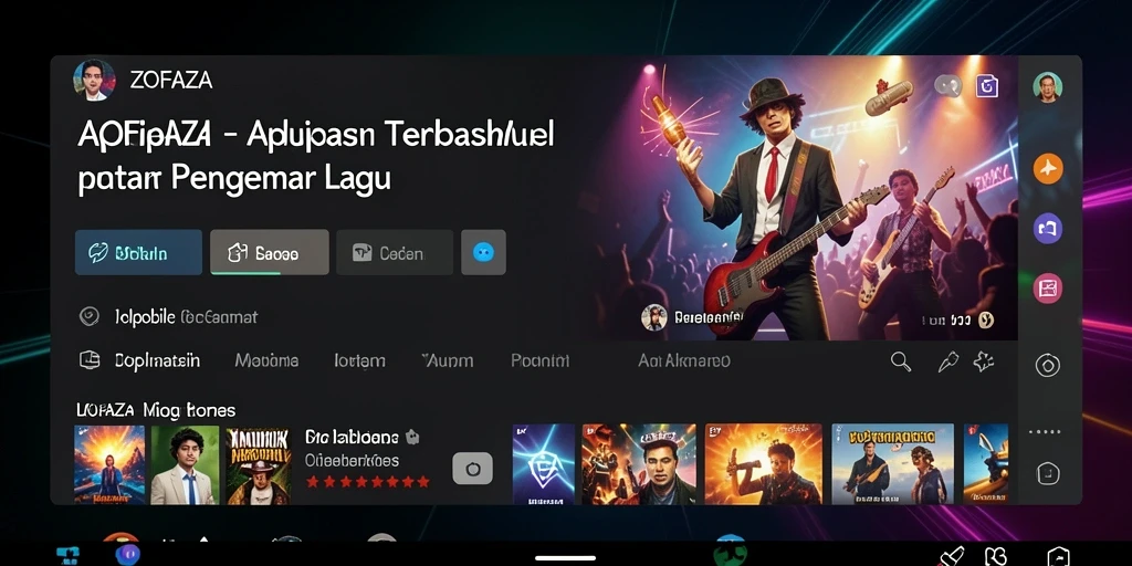 Screenshot ZOFAZA menampilkan antarmuka pengguna dan pengalaman mendengarkan musik.